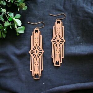 Gold art deco earrings